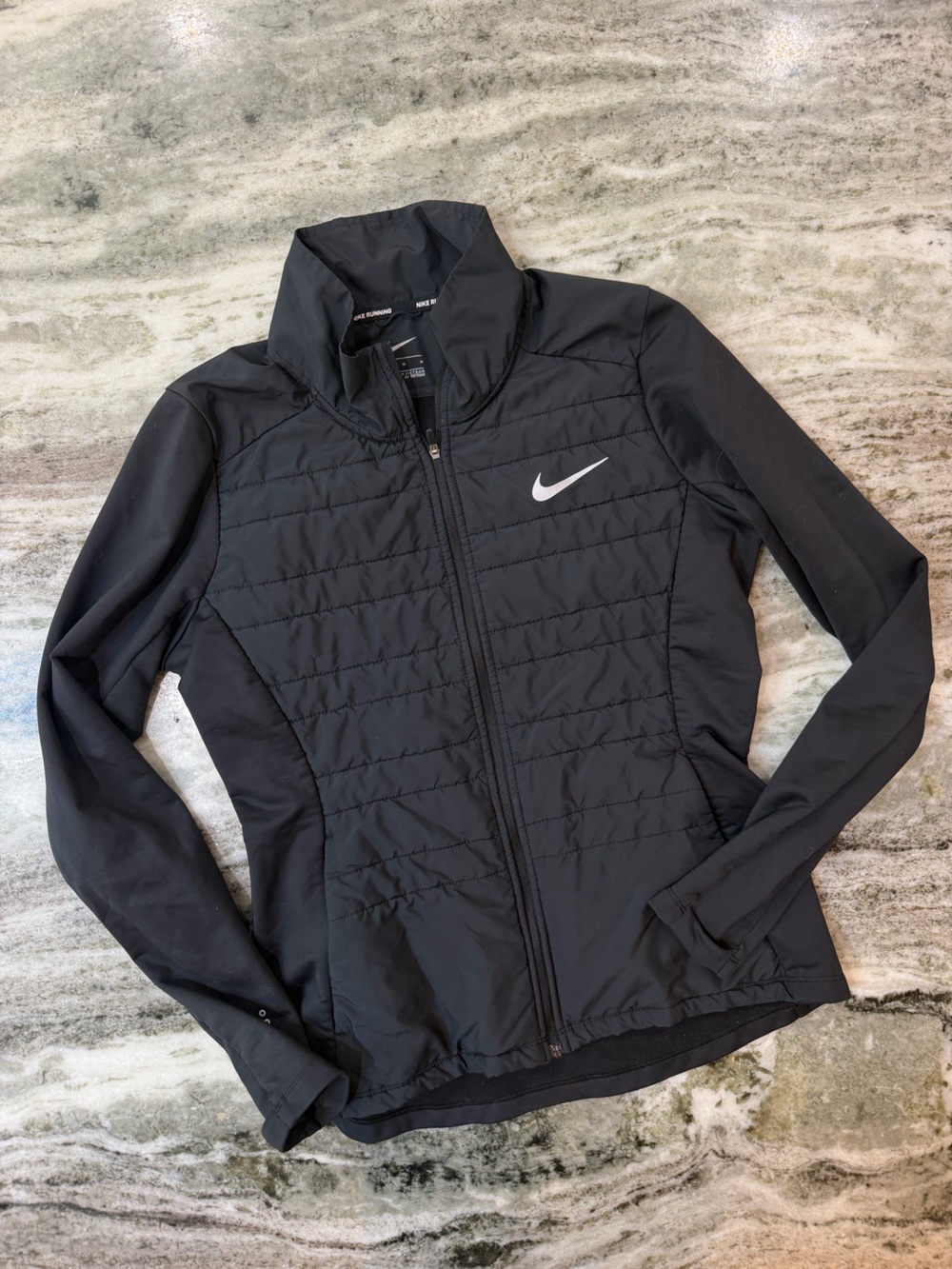 Nike Running Women's Black Quilted Hybrid Puffer Jacket